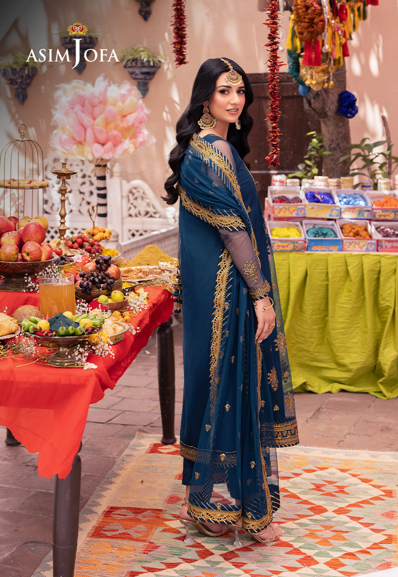 Ajem-07 Embroidered Net 3 Pcs