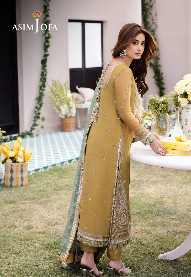 Ajcf-16 Embroidered Chiffon 3 Pcs