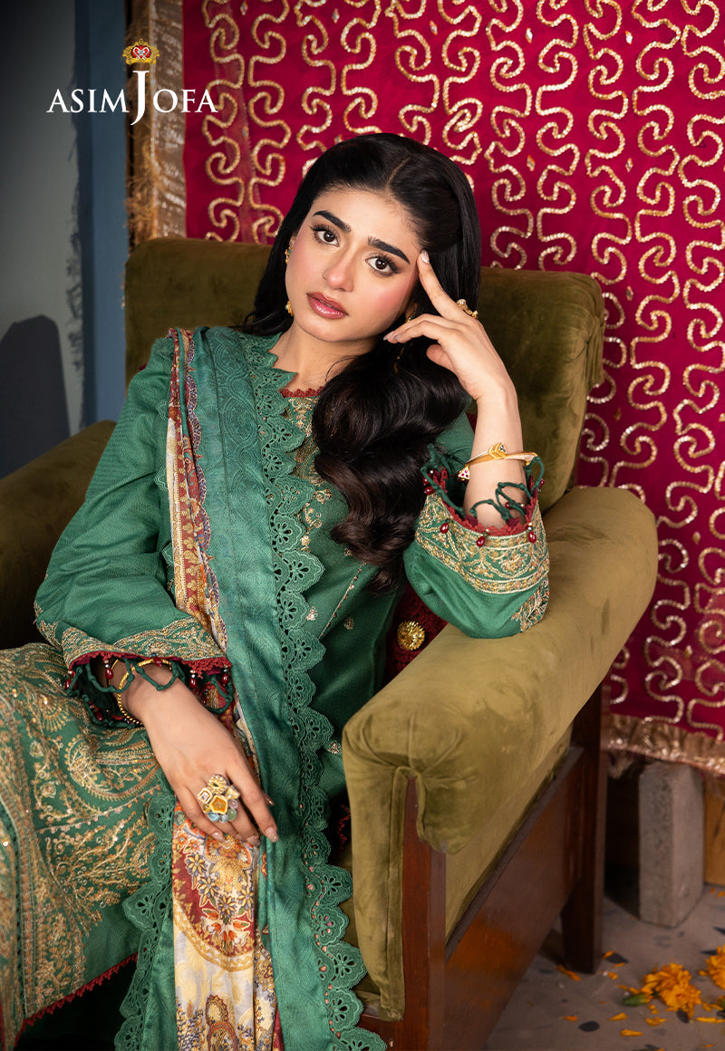 Ajso-86 Unstitched 3 Pcs Shirt Dupatta Trouser