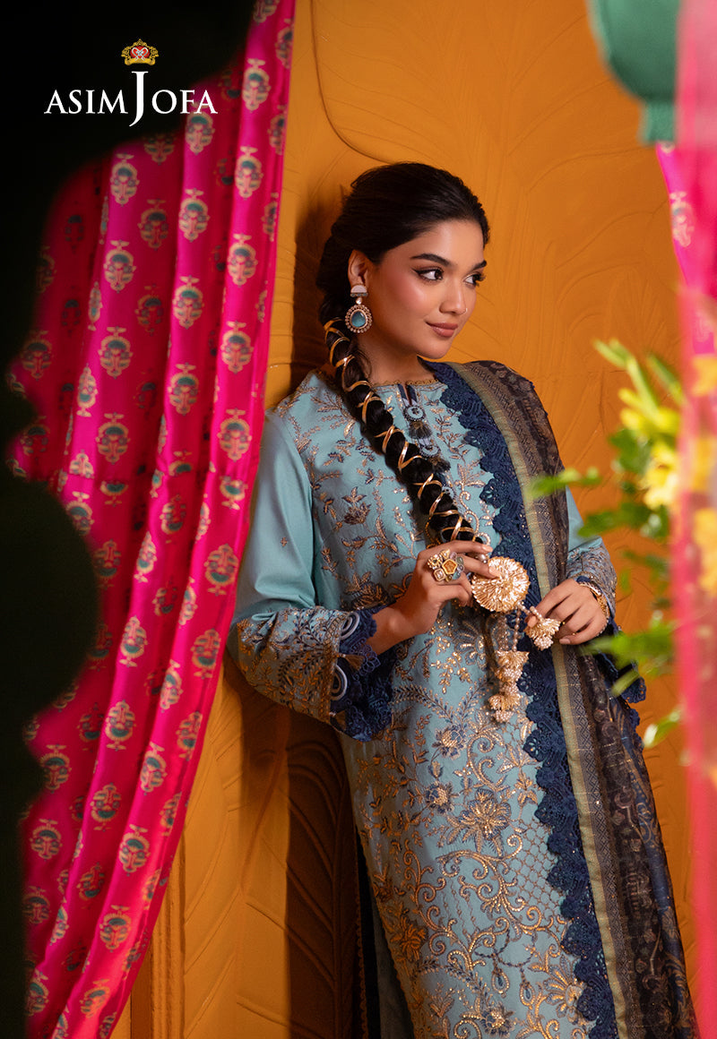AJRAD-12 EMBROIDERED LAWN STITCHED 3 PCS