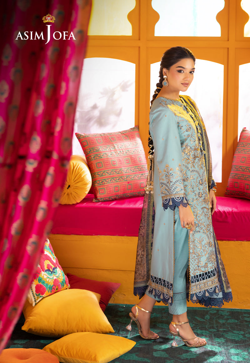 AJSO-153 EMBROIDERED LAWN 3 PCS Shirt  Dupatta Trouser