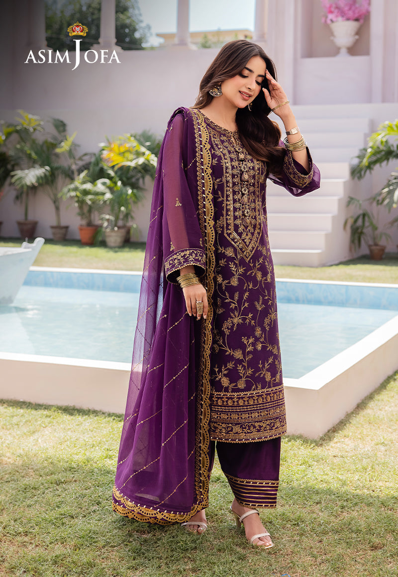 AJCFD-08 EMBROIDERED CHIFFON  3 PCS