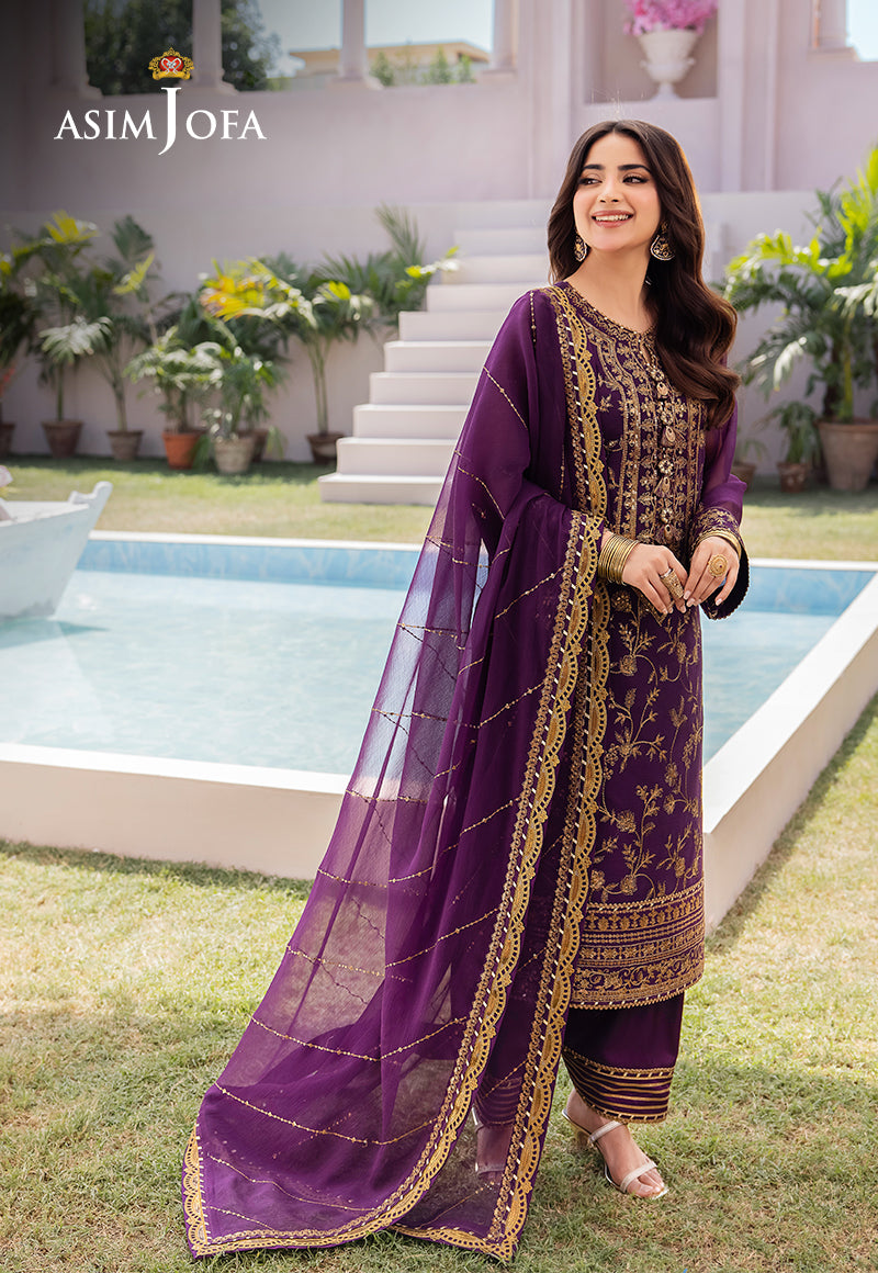 AJCFD-08 EMBROIDERED CHIFFON  3 PCS