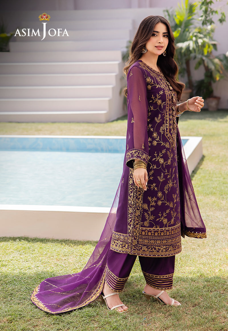 AJCFD-08 EMBROIDERED CHIFFON  3 PCS