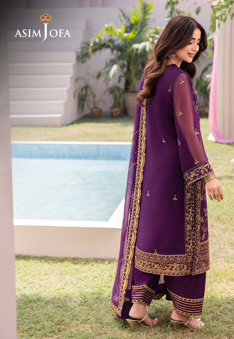AJCFD-08 EMBROIDERED CHIFFON  3 PCS