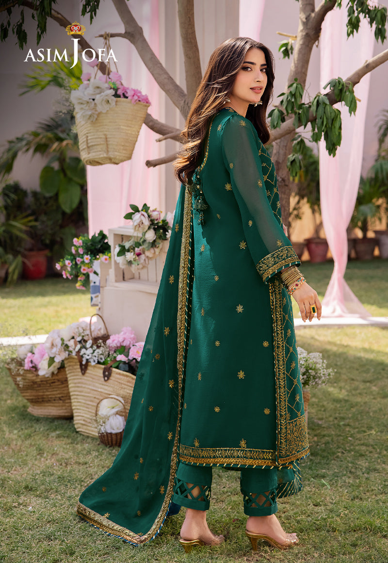 Ajcfp-03 Embroidered Chiffon Stitched 3 Pcs
