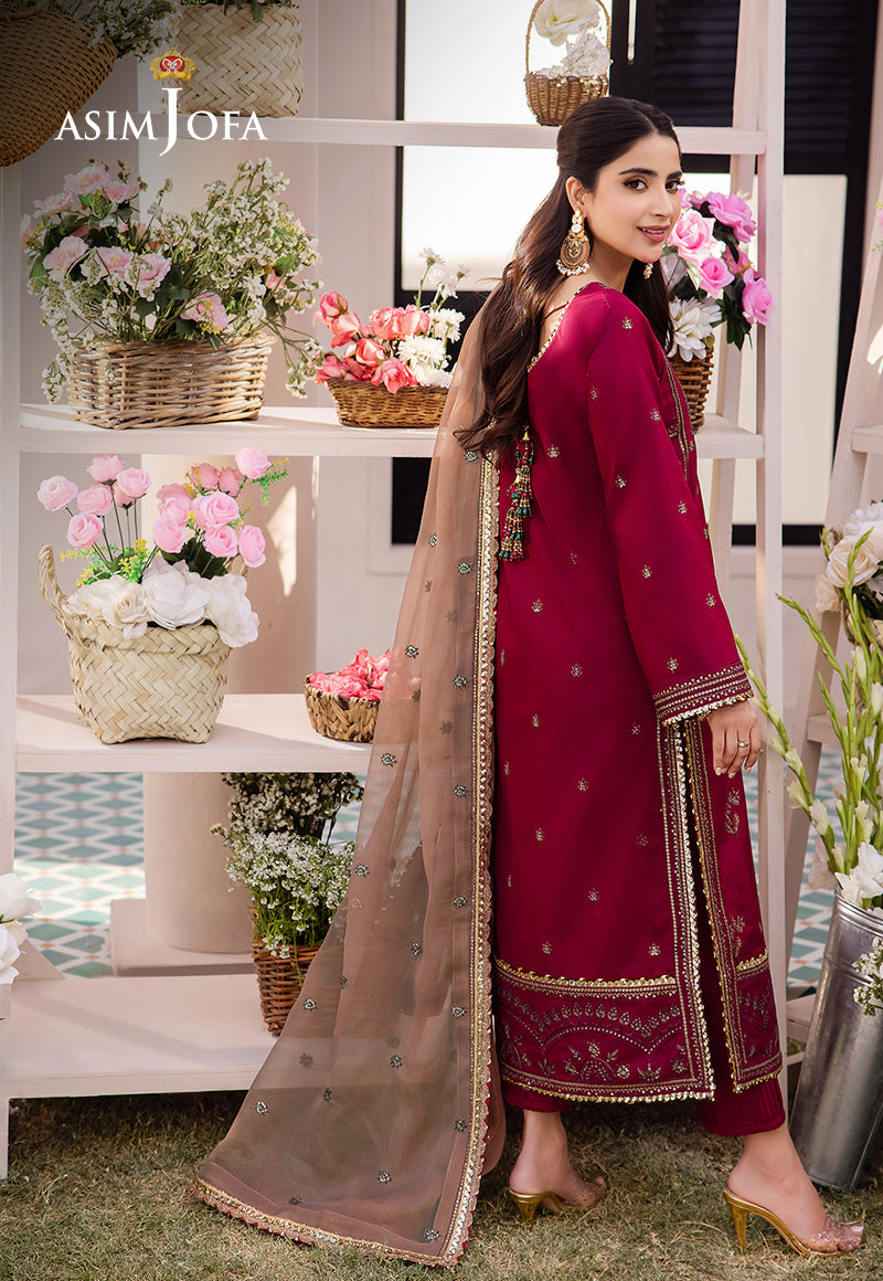 Ajcf-20 Embroidered Boski Silk 3 Pcs
