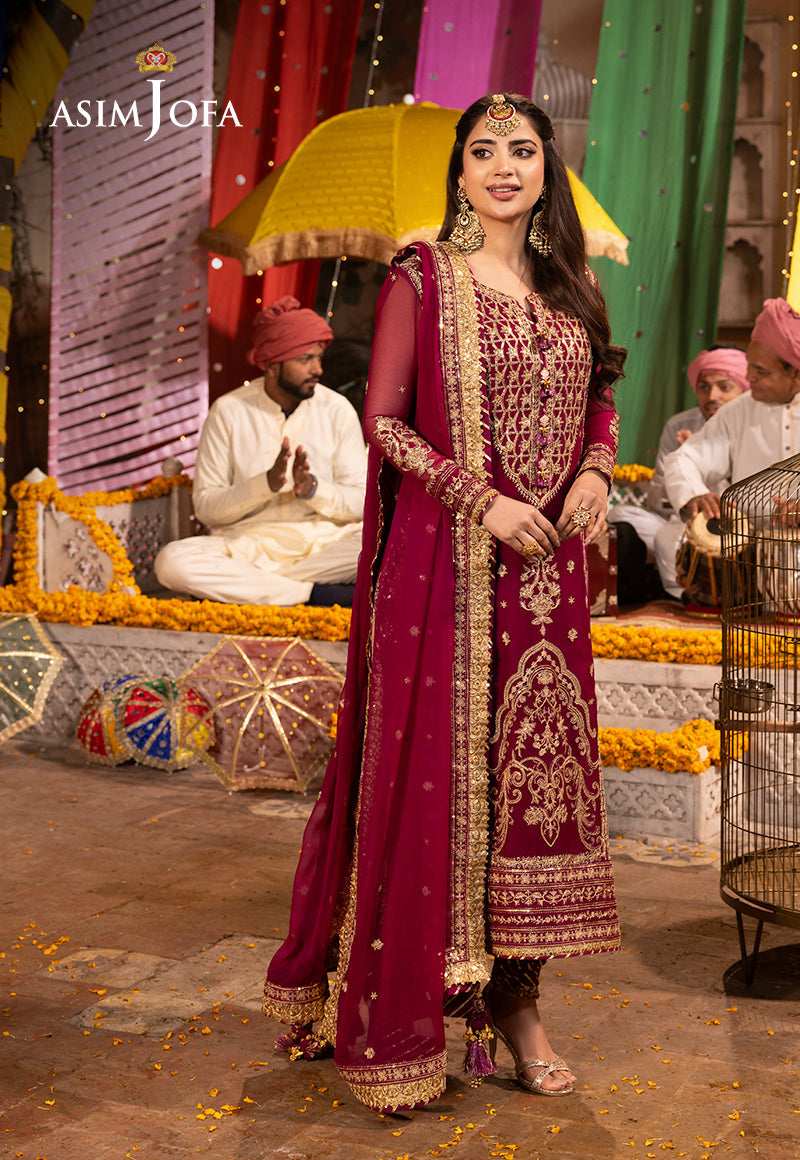 Ajcd-12 Embroidered Chiffon 3 Pcs