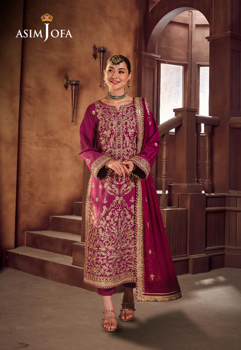 AJKKD-21 EMBROIDERED TWISTED SILK STITCHED 3 PCS