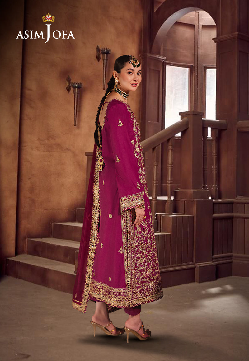 AJKKD-21 EMBROIDERED TWISTED SILK STITCHED 3 PCS