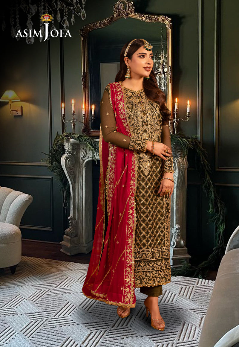 AJULD-03 Embroidered Cotton Silk Unstitched 3 Pcs