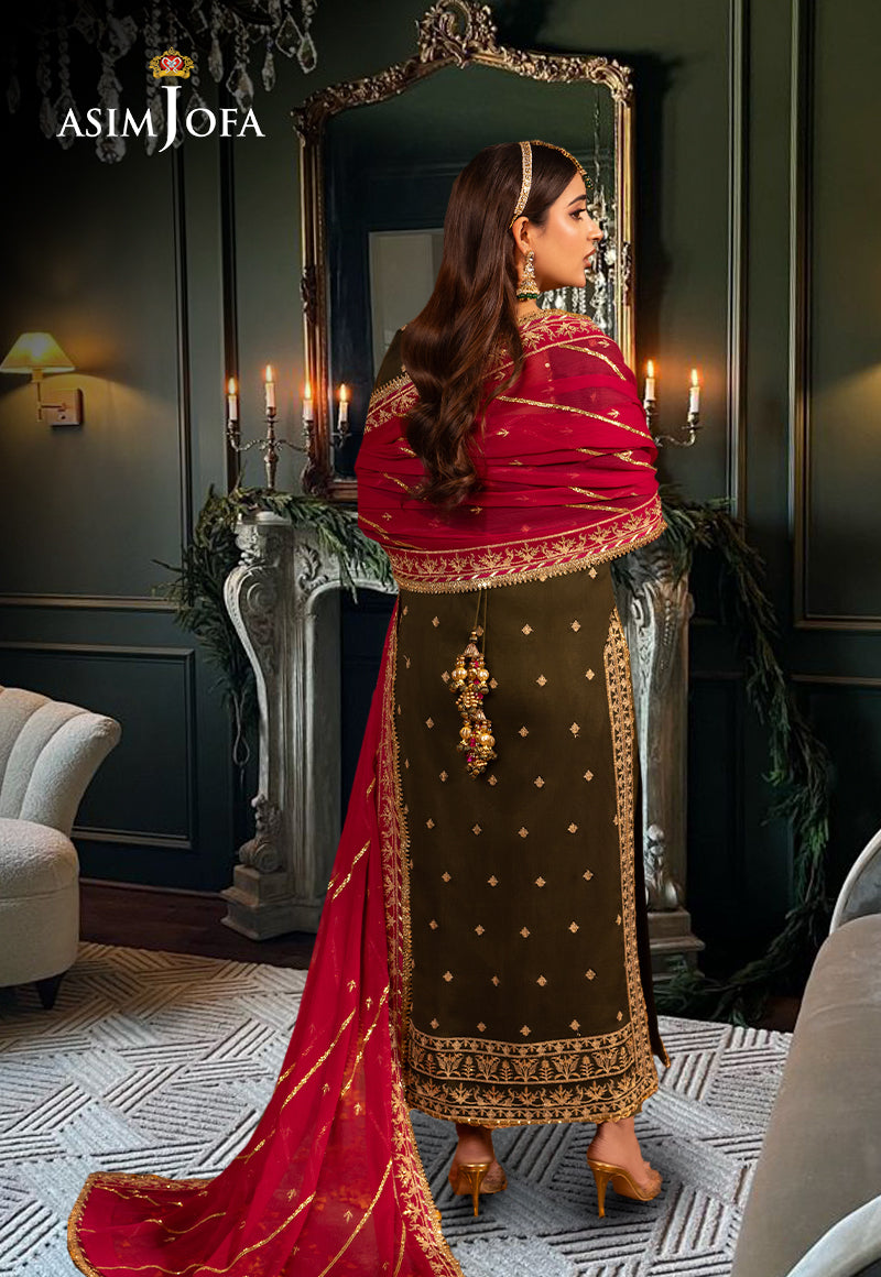 AJULD-03 Embroidered Cotton Silk Unstitched 3 Pcs