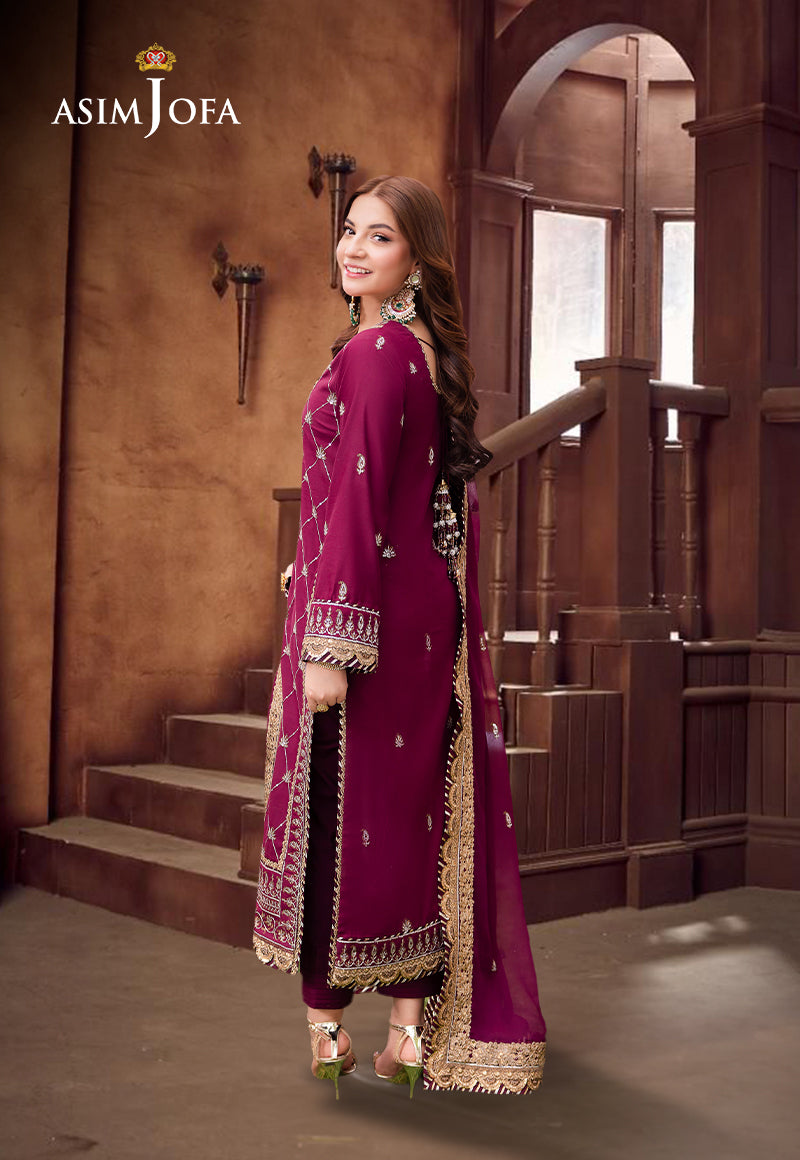 AJMJD-03 EMBROIDERED LAWN SILK  STITCHED 3 PCS