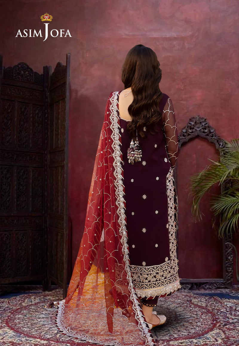 Ajda-01 Embroidered Chiffon 3 Pcs