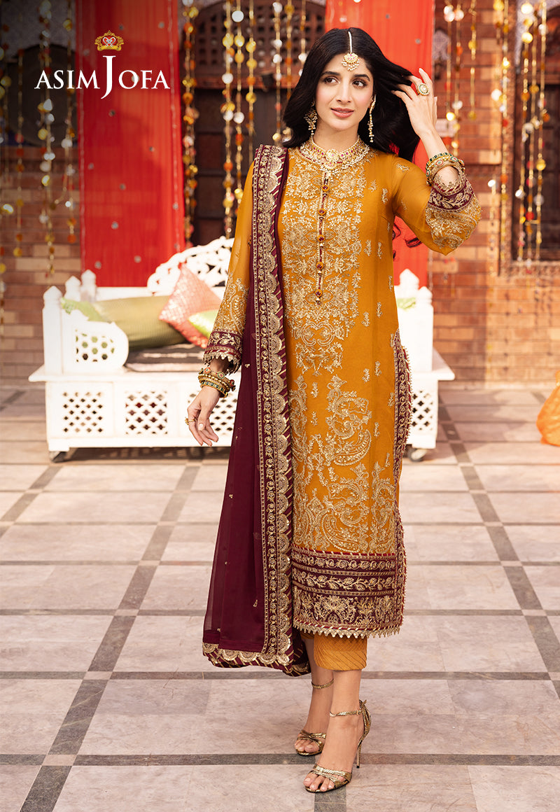 Ajcd-30 Embroidered Chiffon 3 Pcs