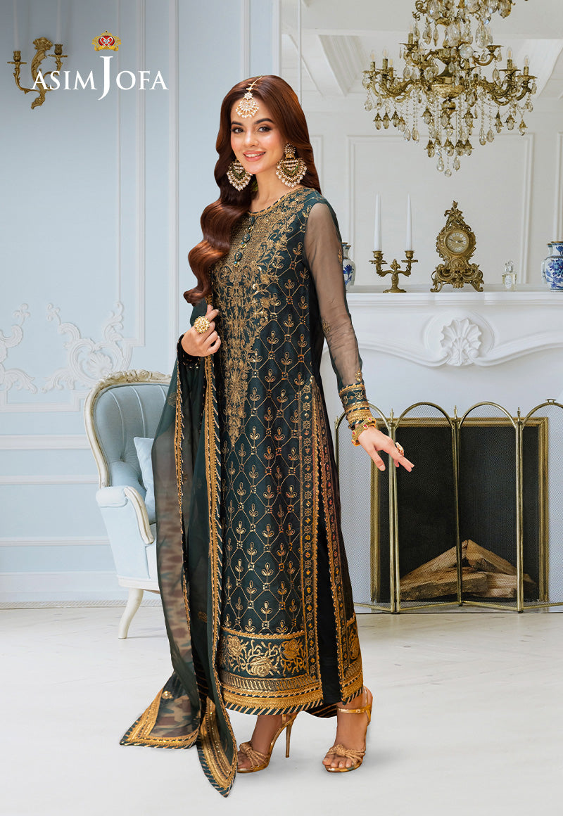 AJEMD-25 EMBROIDERED ORGANZA 3 PCS