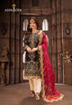 AJEMD-14 EMBROIDERED ORGANZA STITCHED 3 PCS
