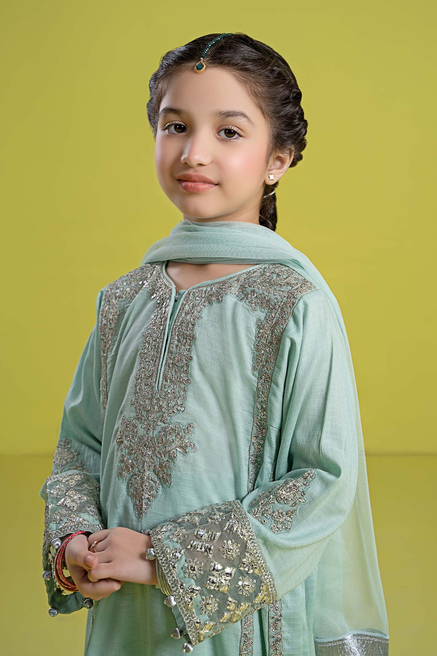3 Piece Embroidered Dobby Suit