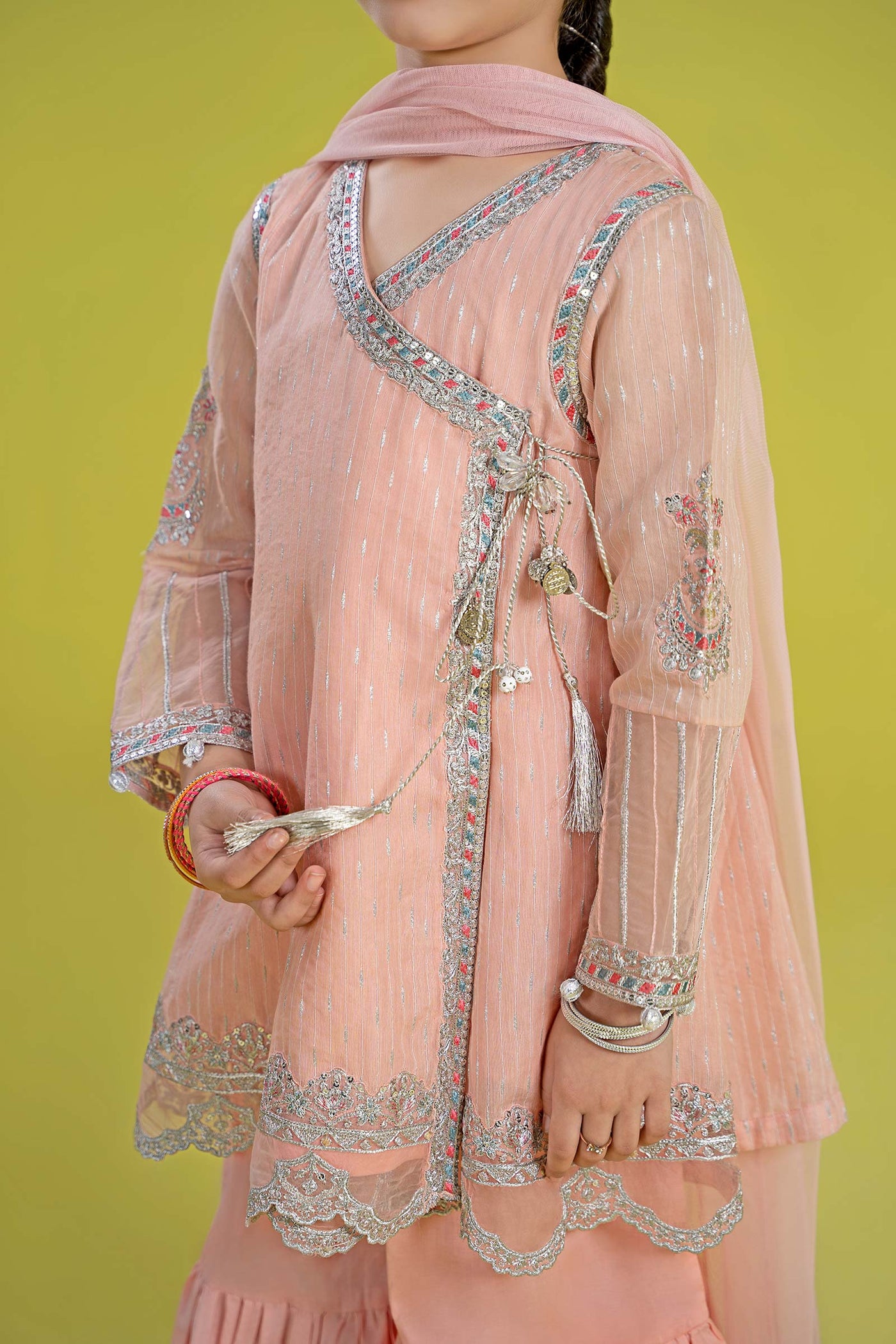 3 Piece Embroidered Cotton Jacquard Zari Suit