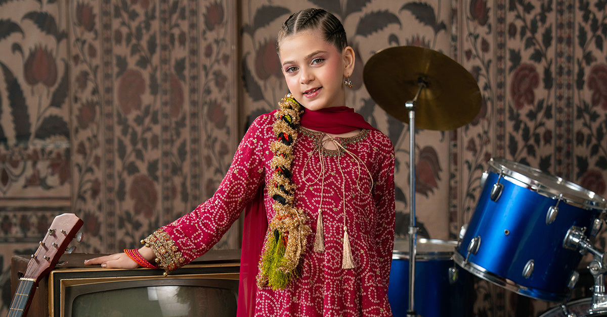 3 Piece Embroidered Raw Silk Suit