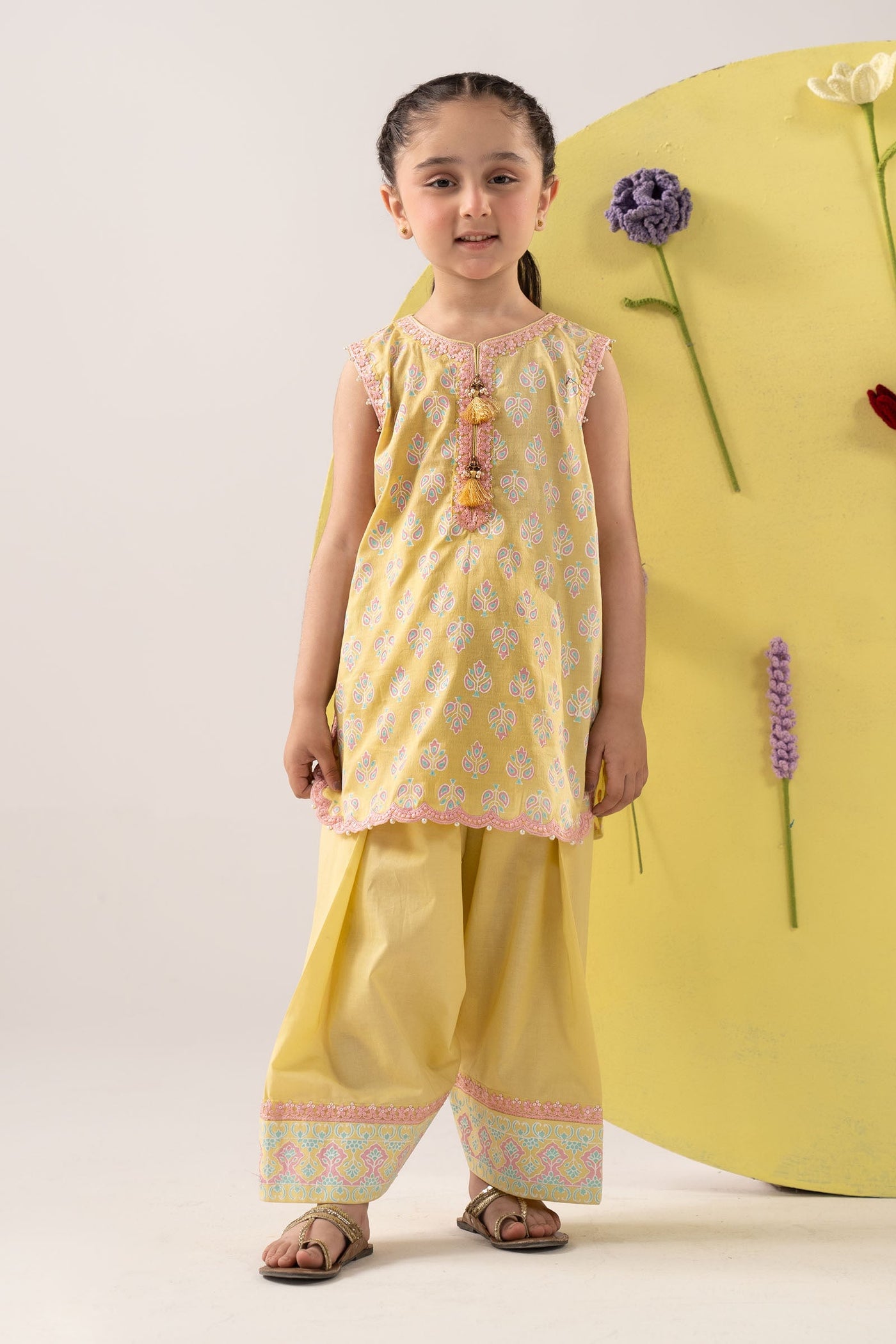 2 Piece Embroidered Dobby Lawn Suit