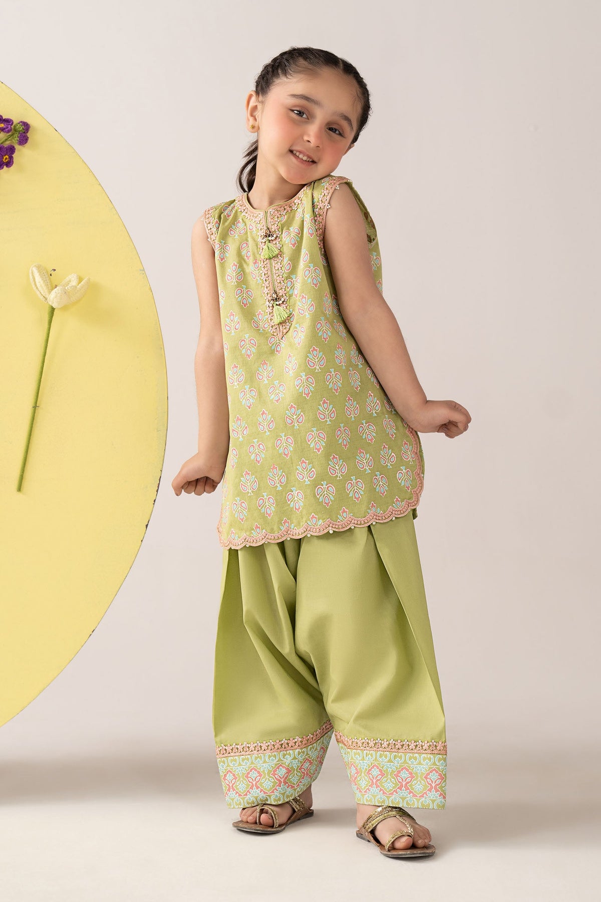 2 Piece Embroidered Dobby Lawn Suit
