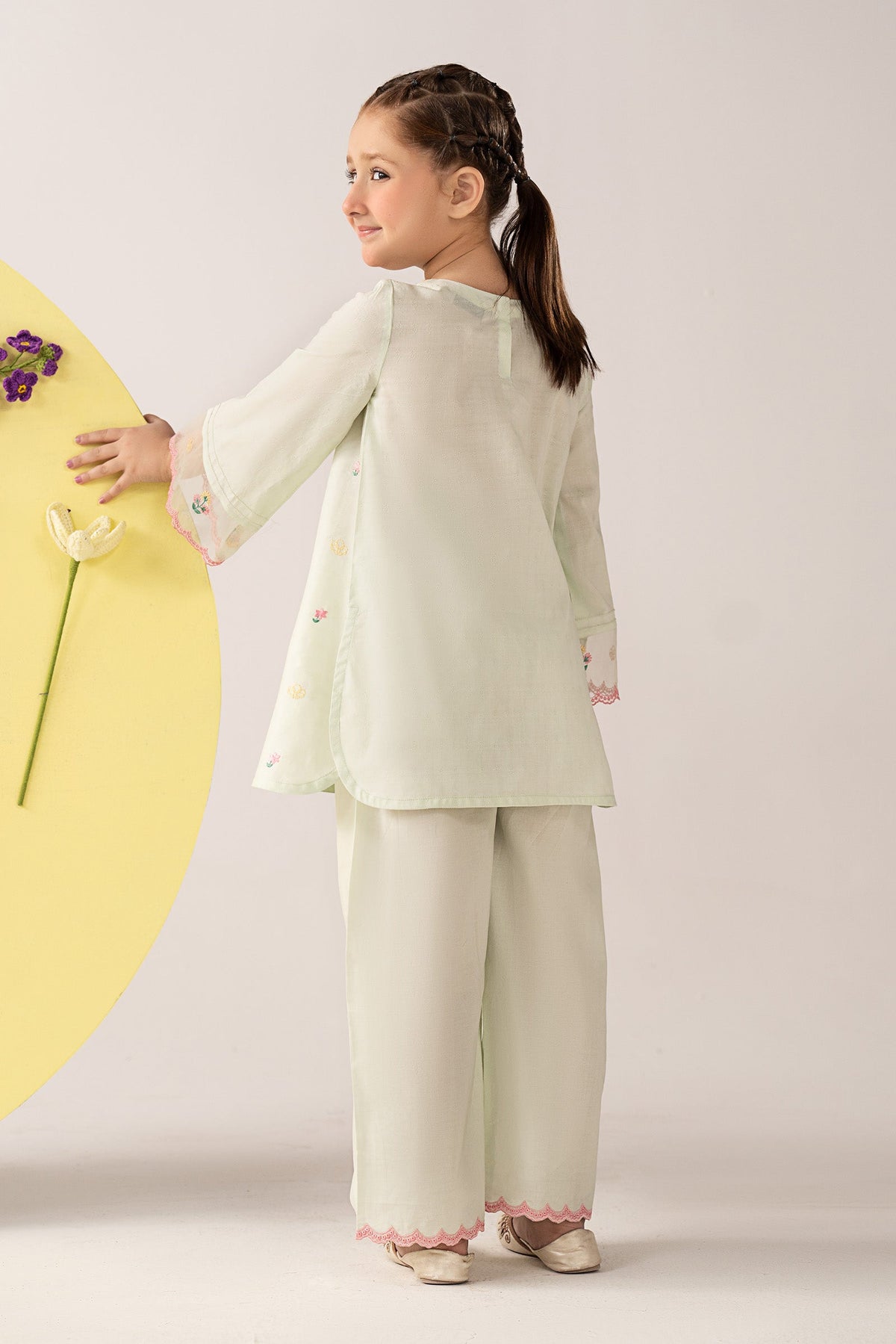 2 Piece Embroidered Dobby Lawn Suit