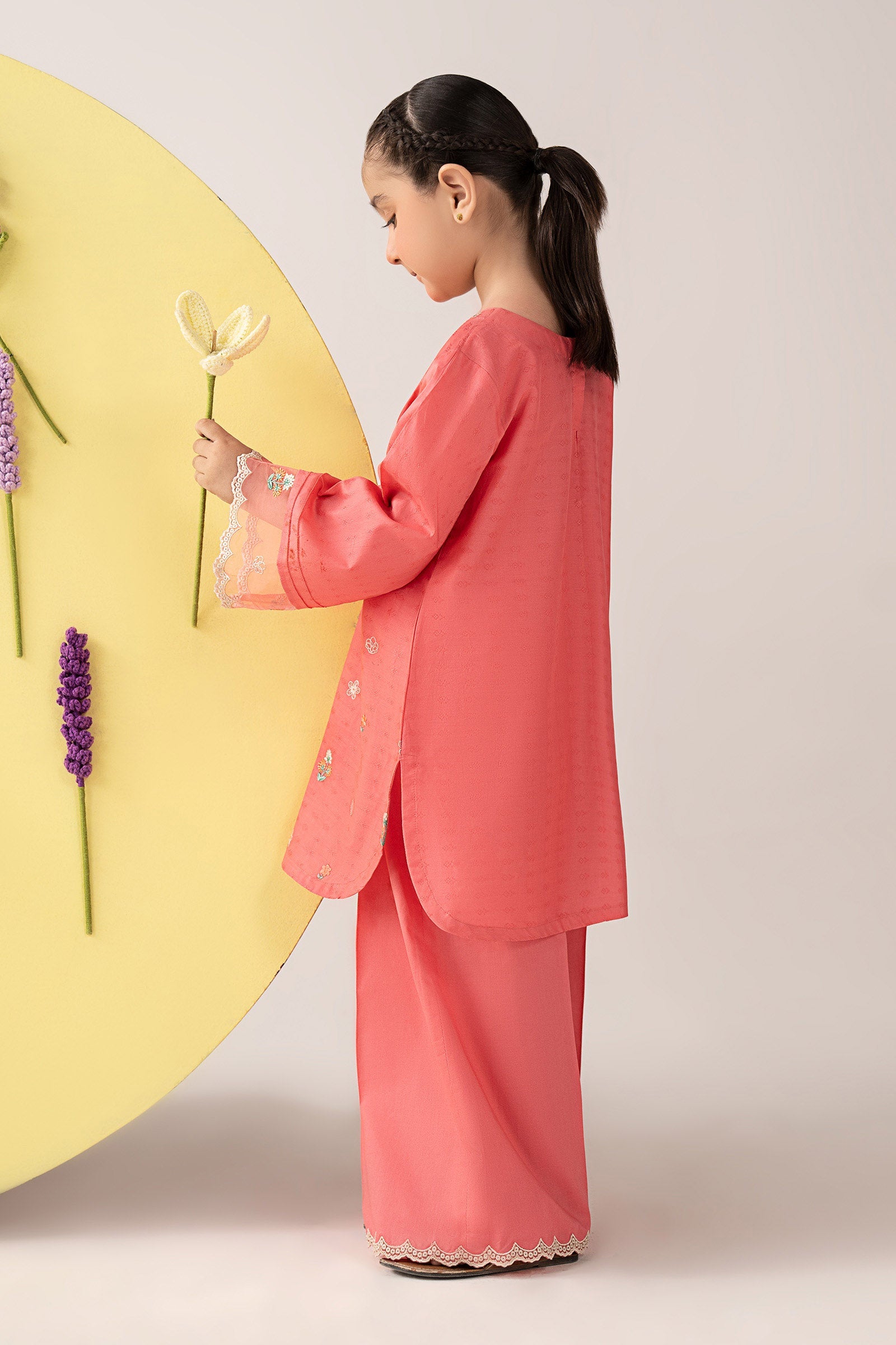 2 Piece Embroidered Dobby Lawn Suit