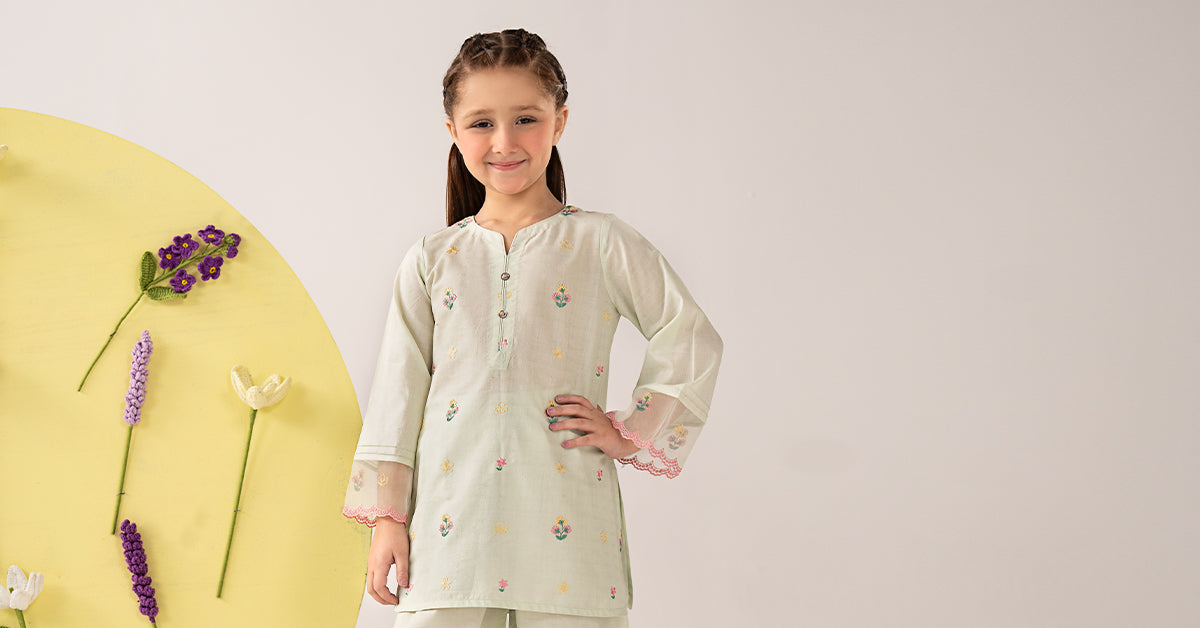 2 Piece Embroidered Dobby Lawn Suit