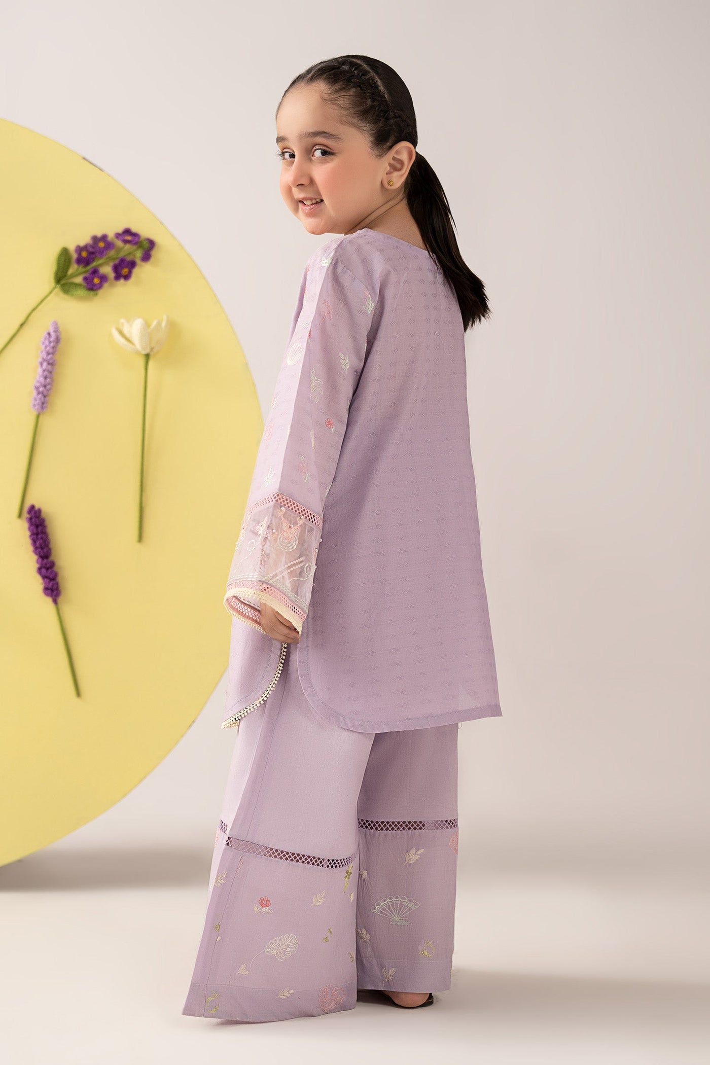 2 Piece Embroidered Dobby Lawn Suit