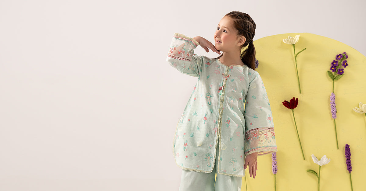 2 Piece Embroidered Dobby Lawn Suit
