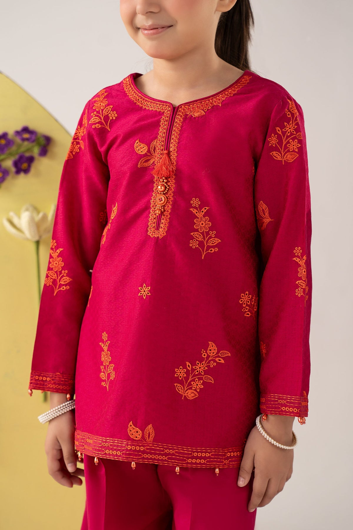 2 Piece Embroidered Dobby Lawn Suit