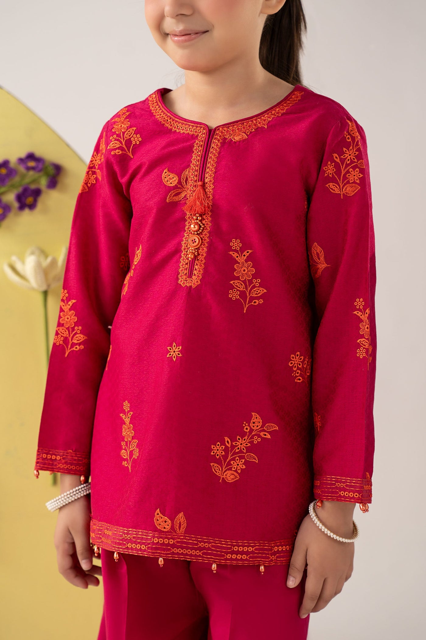 2 Piece Embroidered Dobby Lawn Suit