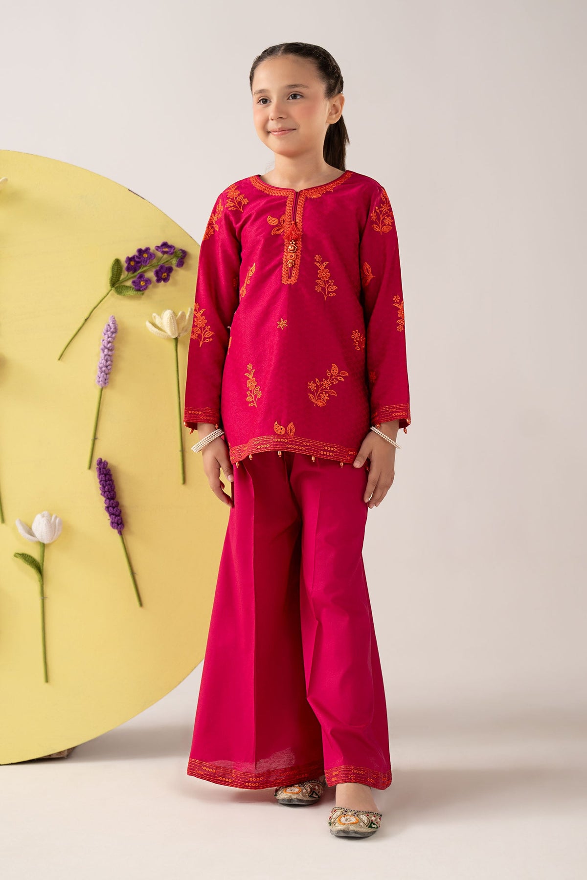 2 Piece Embroidered Dobby Lawn Suit