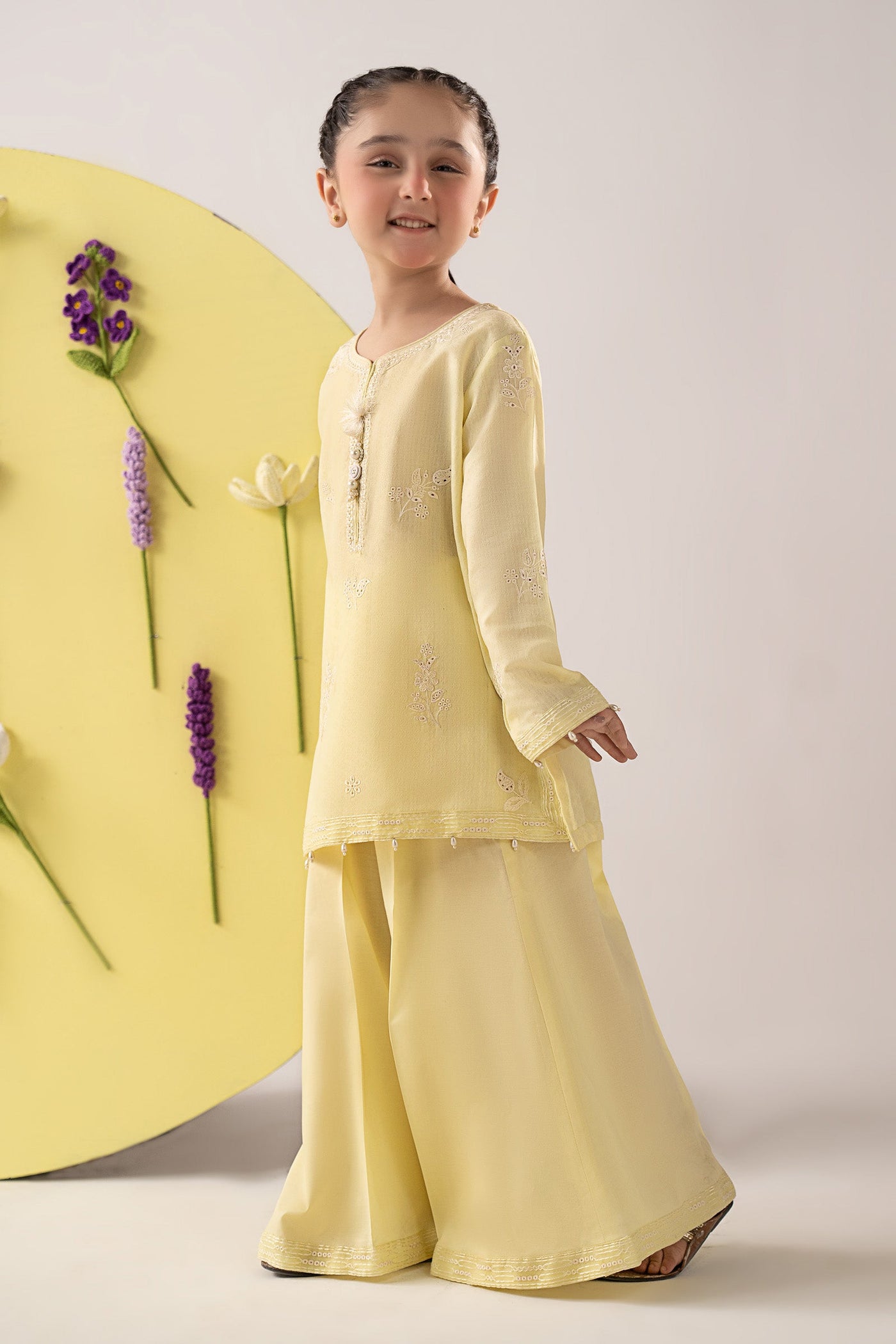 2 Piece Embroidered Dobby Lawn Suit