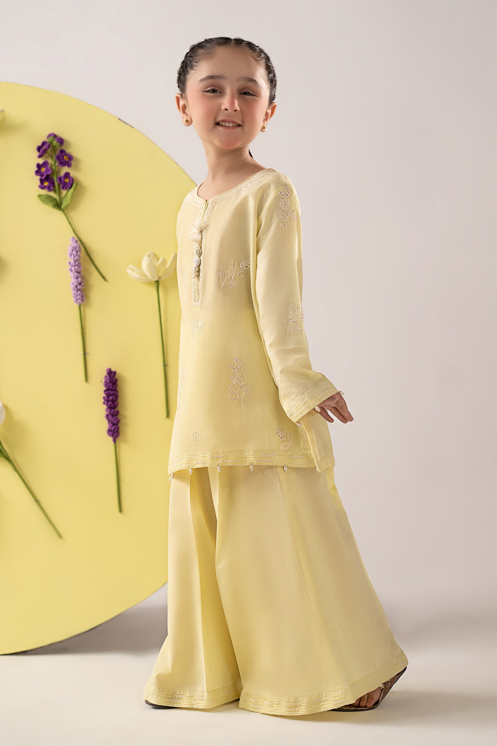 2 Piece Embroidered Dobby Lawn Suit
