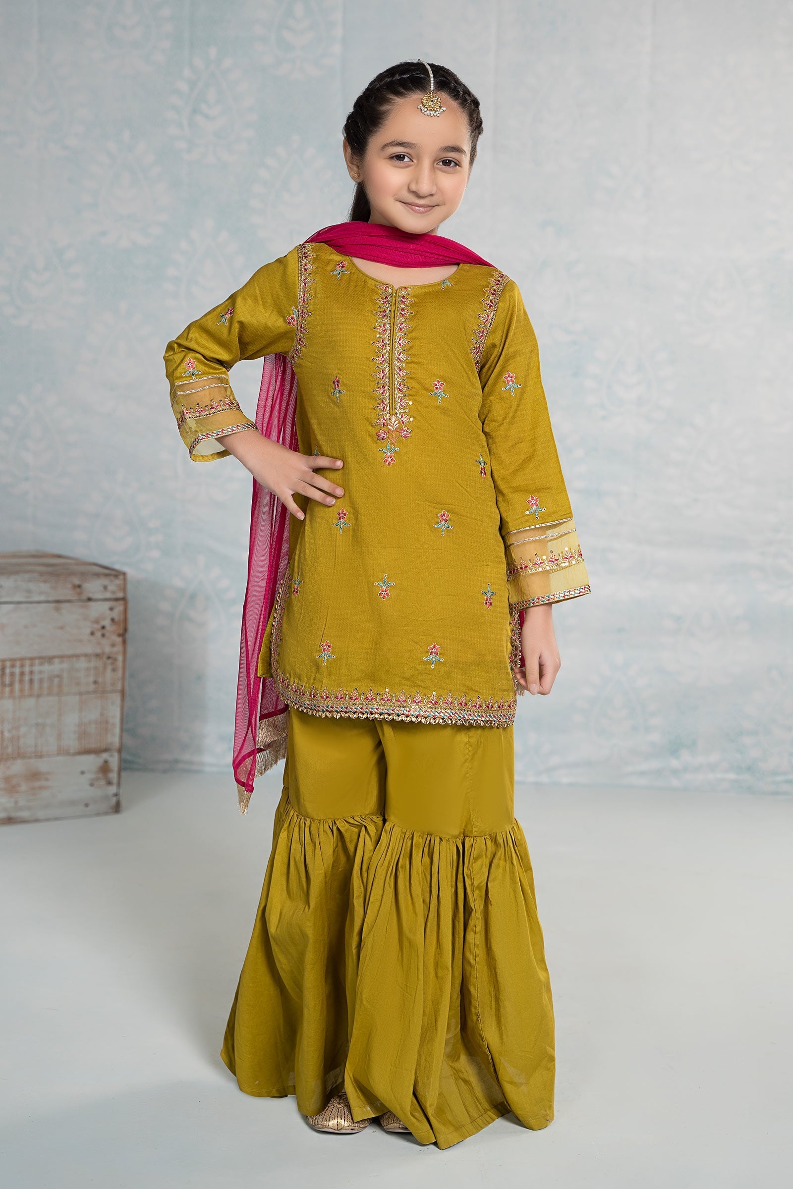 3 Piece Embroidered Dobby Suit