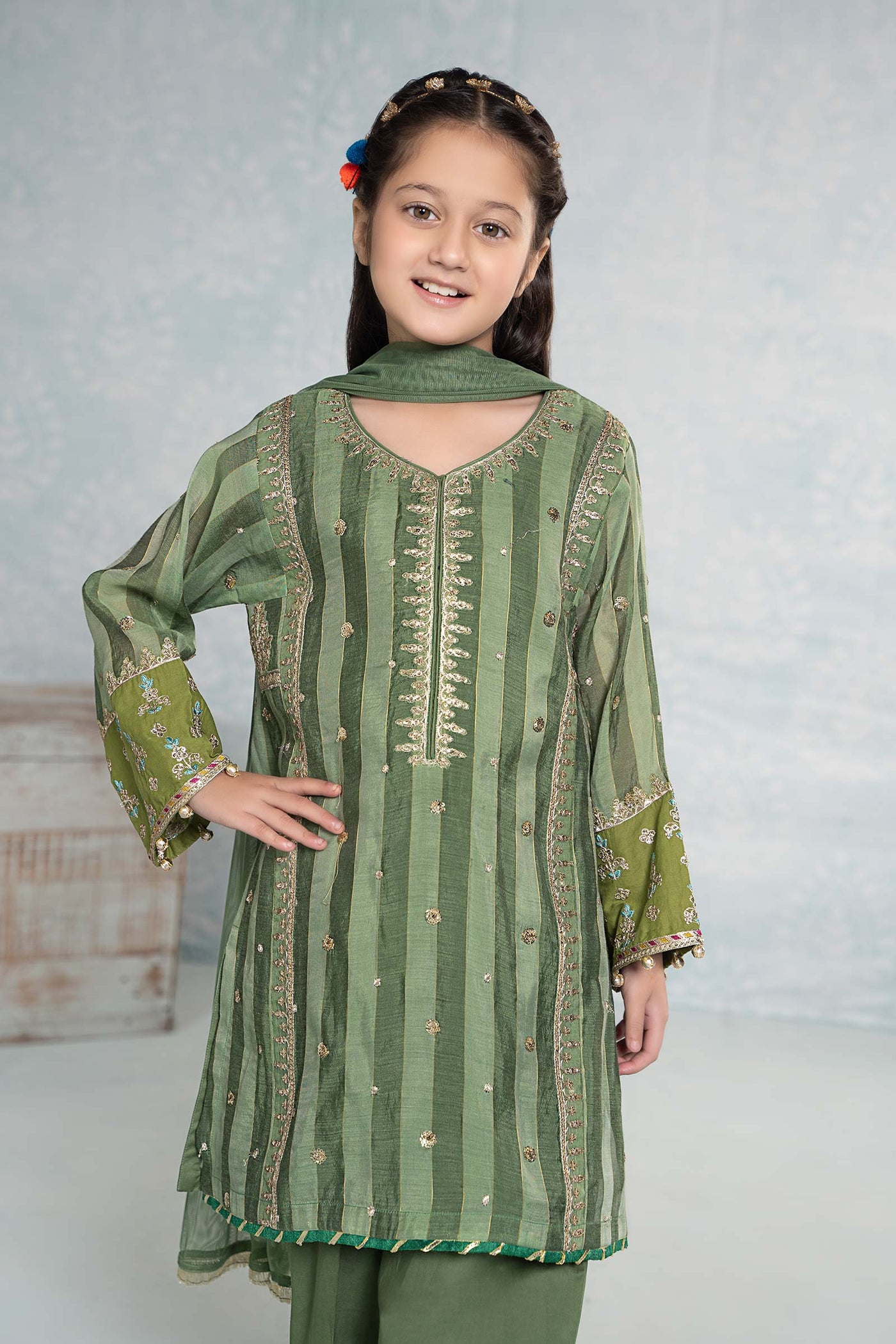 3 Piece Embroidered Yarn Dyed Suit