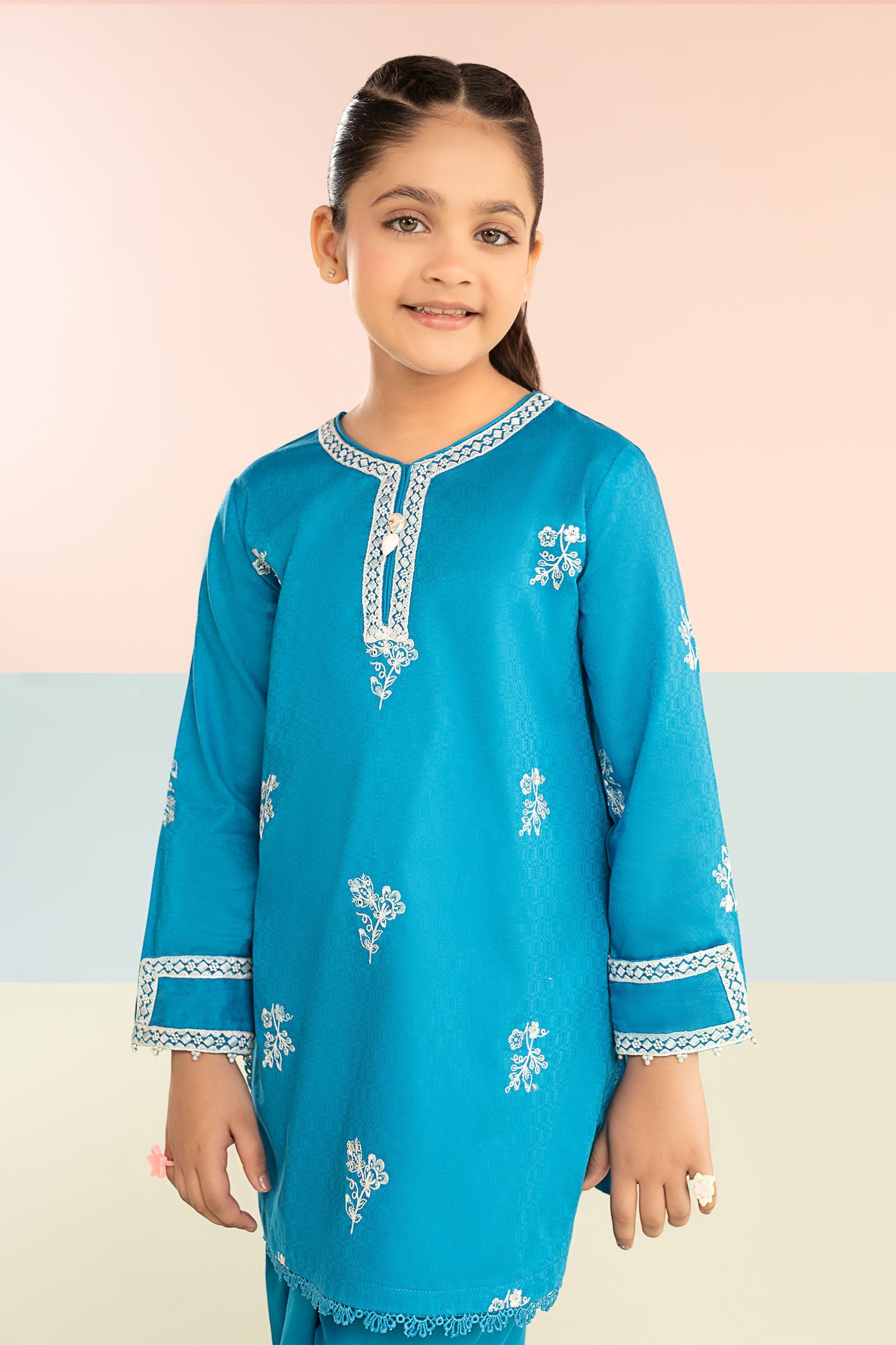 3 Piece Embroidered Dobby Suit
