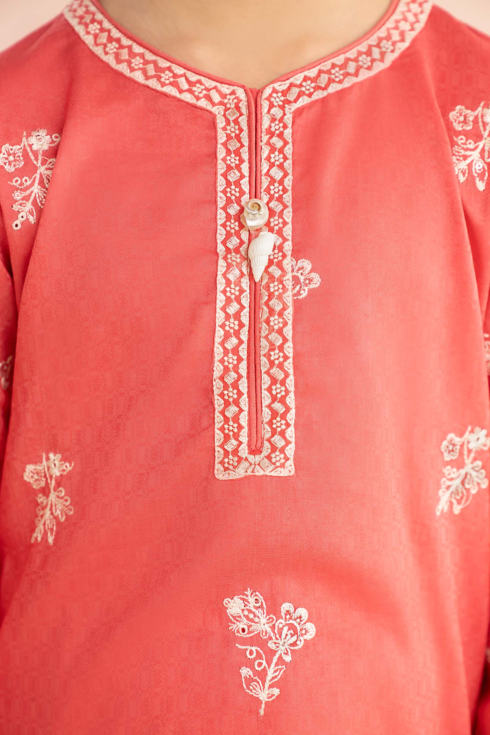 2 Piece Embroidered Dobby Lawn Suit