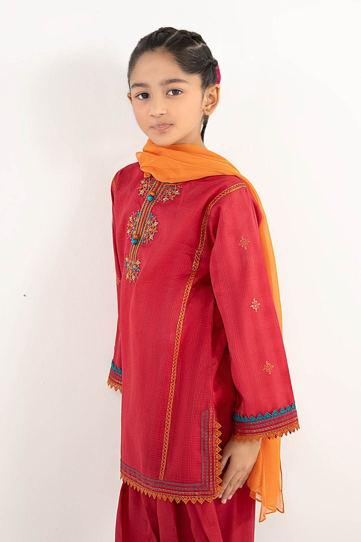 3 Piece Embroidered Cotton Suit