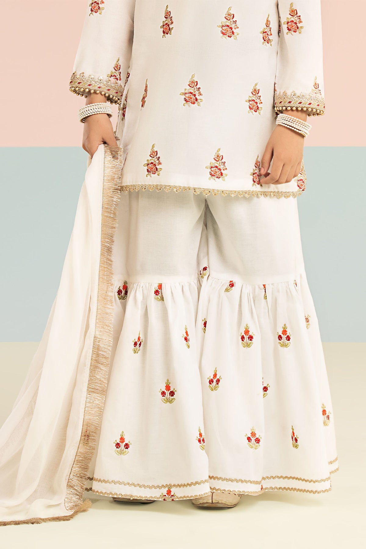 3 Piece Embroidered Dobby Lawn Suit
