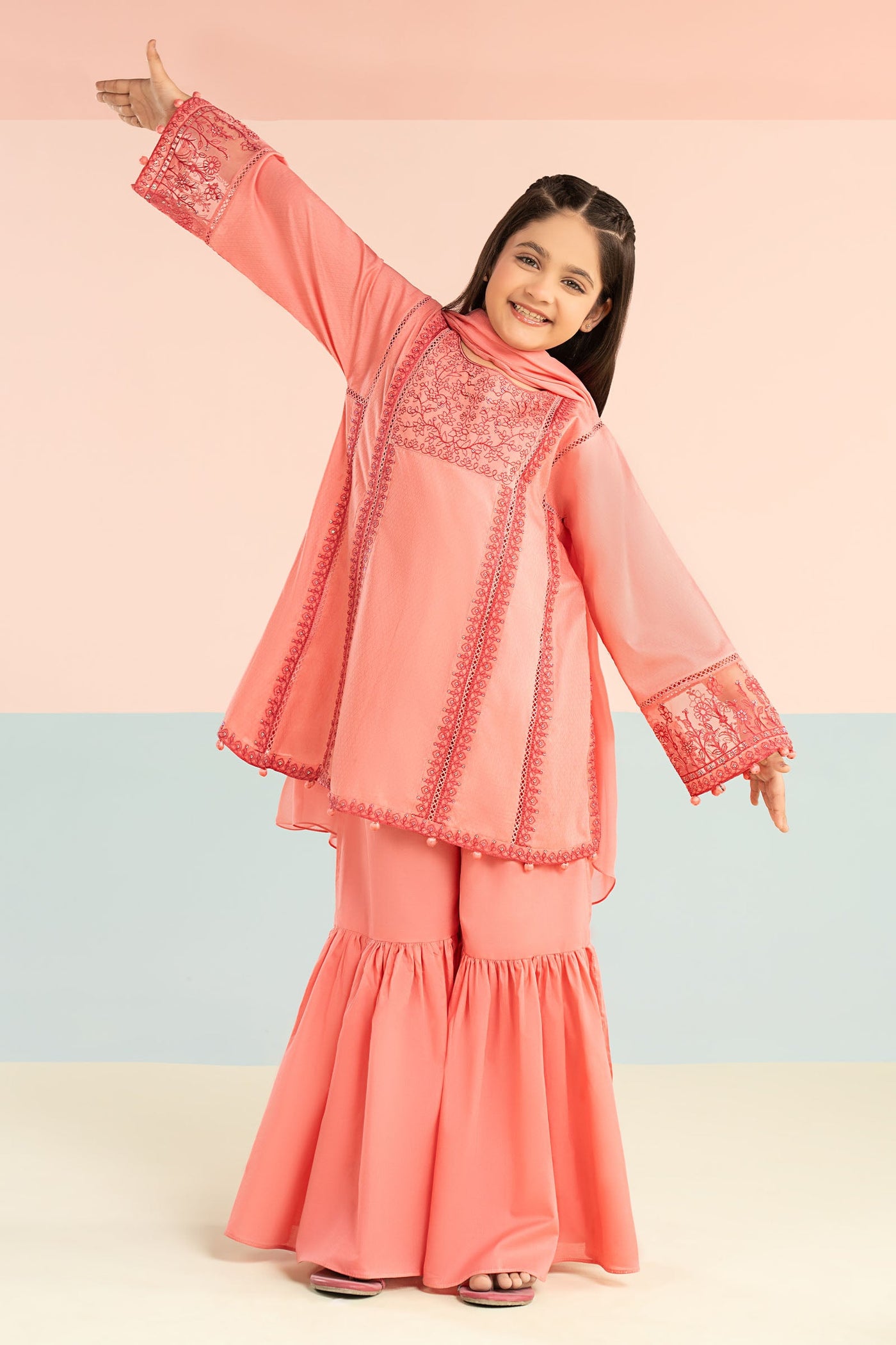 3 Piece Embroidered Dobby Lawn Suit