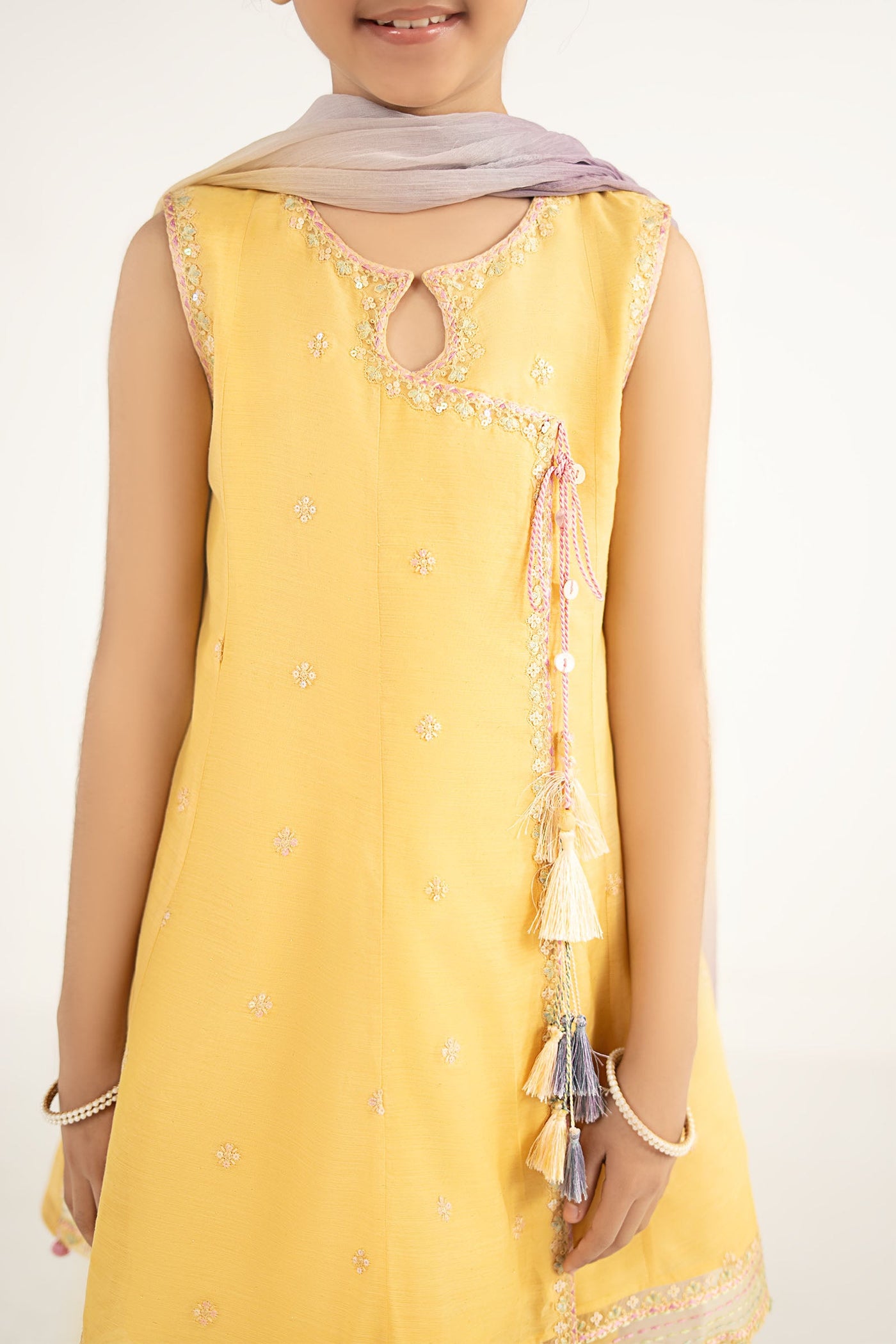 3 Piece Embroidered Paper Cotton Suit