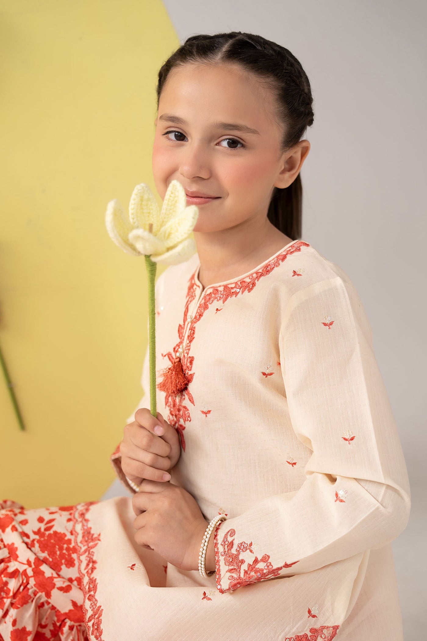 2 Piece Embroidered Dobby Lawn Suit
