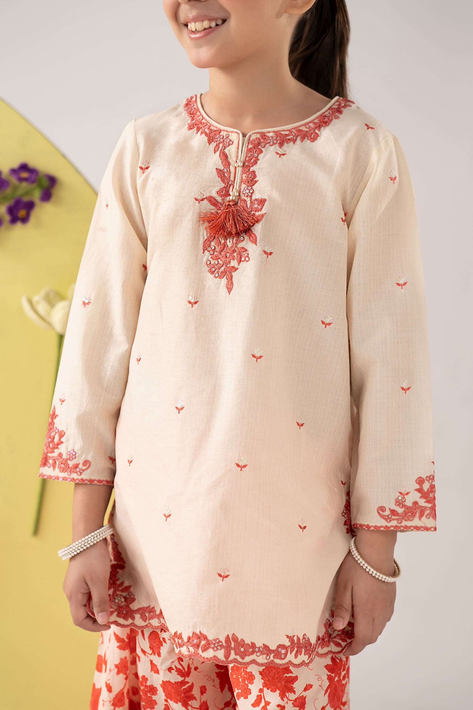 2 Piece Embroidered Dobby Lawn Suit
