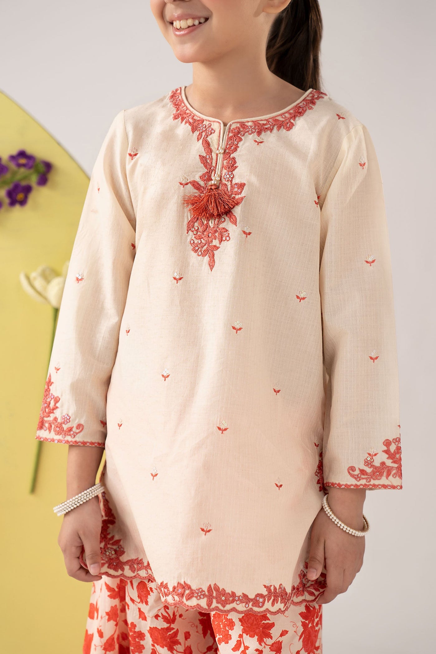 2 Piece Embroidered Dobby Lawn Suit