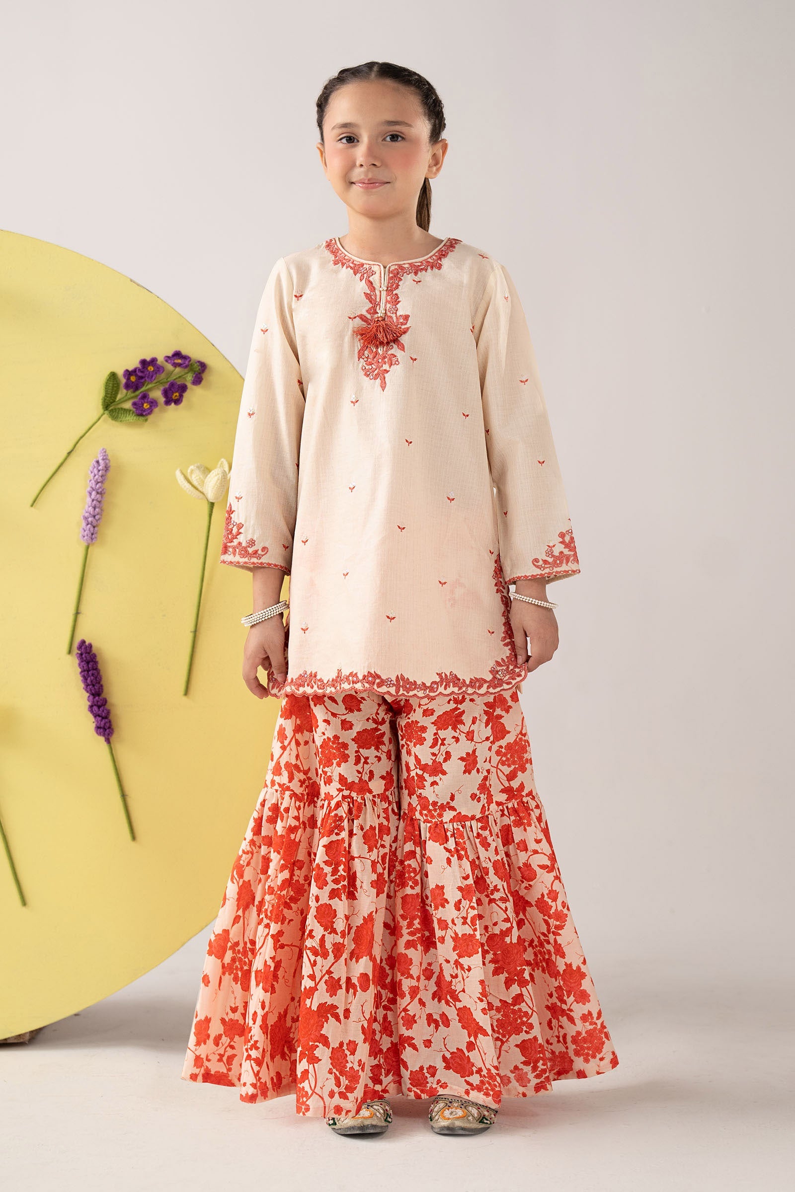 2 Piece Embroidered Dobby Lawn Suit