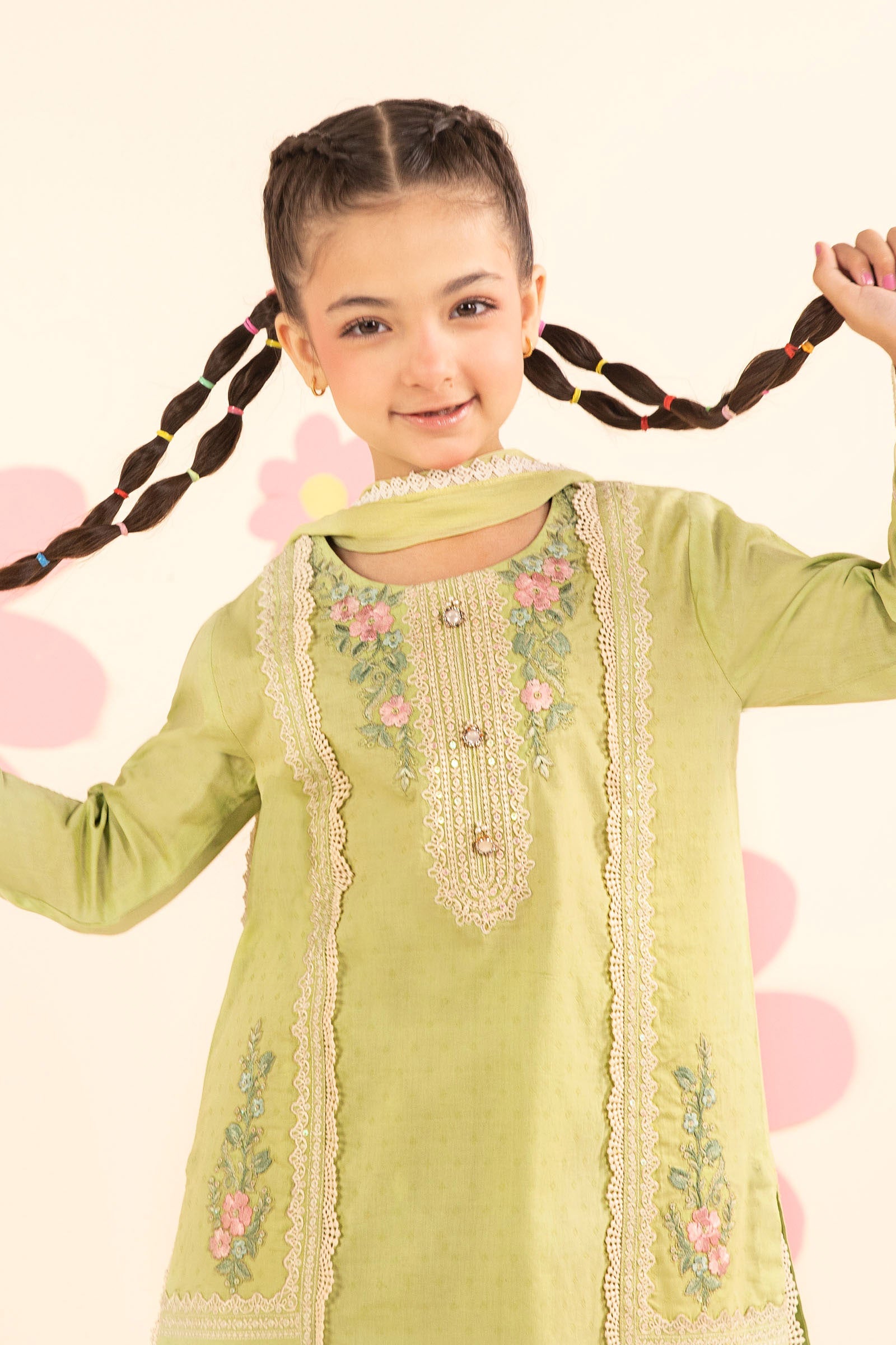 3 Piece Embroidered Dobby Lawn Suit