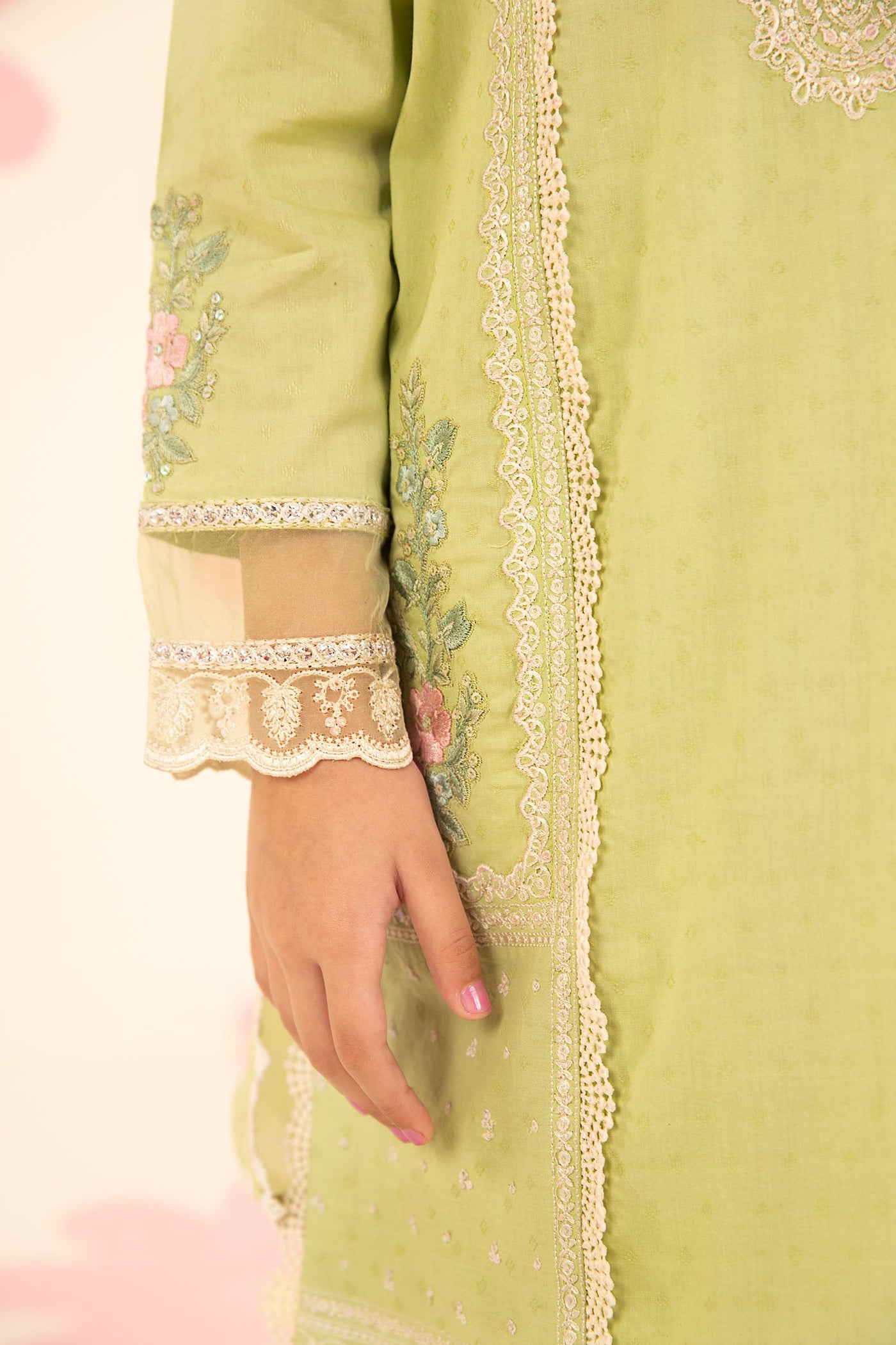 3 Piece Embroidered Dobby Lawn Suit